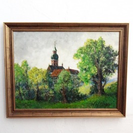 W. H. Unger "Klasztor Andechs" obraz olej na płótnie