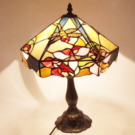 SPRZEDANA Lampka z witrażowym kloszem ważki