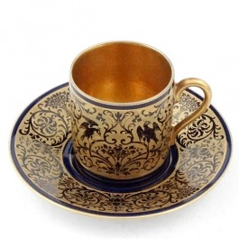 SPRZEDANA Mokka Rosenthal Model 249 złocona ornamenty, ptaki