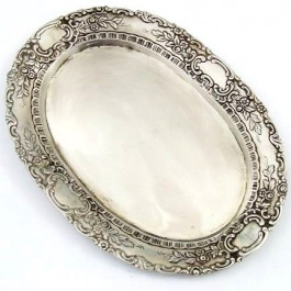 SPRZEDANA Srebrna ozdobna taca próby 800