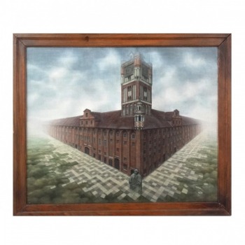 Jacek Yerka obraz "Ratusz +- ♾" UNIKAT SPRZEDANY