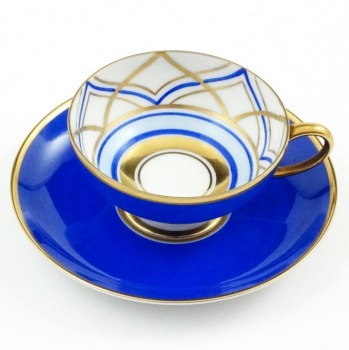 SPRZEDANA Mokka Rosenthal Model 774 niebieska ręcznie malowana ART DECO