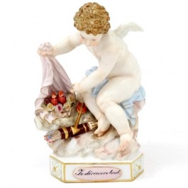 SPRZEDANA Figurka Miśnia Amor Je decouvre tout