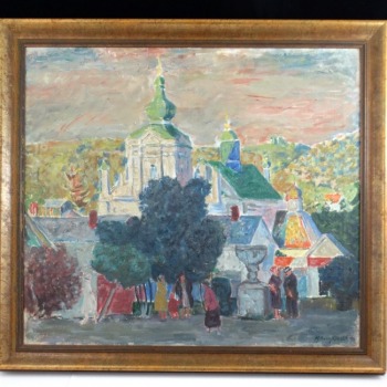 Stanisław Borysowski  "Cerkiew Krzemieniec" 1938 r. olej na płótnie