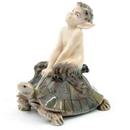 SPRZEDANA Kopenhaga figurka - Faun na żółwiu. Model 858