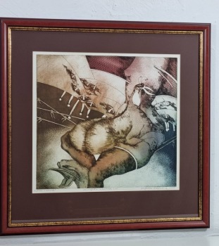 Bogumiła Pręgowska "Dama z łasicą" 1990 Grafika