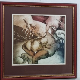 Bogumiła Pręgowska "Dama z łasicą" 1990 Grafika