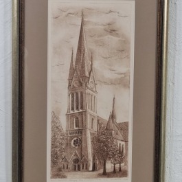 Ewa Wesołowska "TORUŃ Kościół św. Katarzyny" grafika