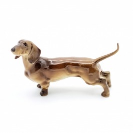 Hutschenreuther Hans Achtziger figurka stojącego jamnika lata 60- te XX w