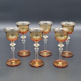 Sprzedane Eleganckie kieliszki do likieru z czaszą w kolorze bursztynu 6 szt