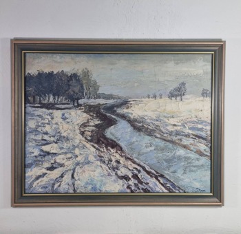 OTTO PIPPEL (1878-1960) Pejzaż zimowy olej, płótno,