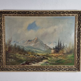 Gunter Seekatz ur. 1928 Pejzaż alpejski olej na płótnie