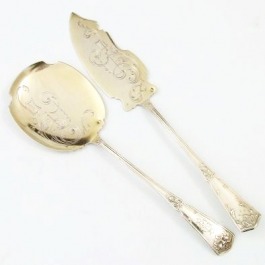 SPRZEDANE Srebrne sztućce do lodów secesyjne Henri Soufflot