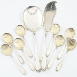 SPRZEDANE Srebrne sztućce do lodów przełom XIX/XX w. Paul Canaux&Cie