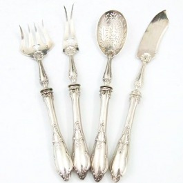 SPRZEDANE Srebrne sztućce paryskie przełom XIX/XX w. Alphonse Debain