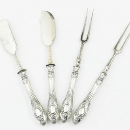 SPRZEDANE Srebrne sztućce do zakąsek pr. 800