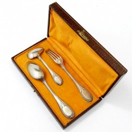 SPRZEDANE Srebrne sztućce – komplet 1-osobowy Claude Doutre Roussel