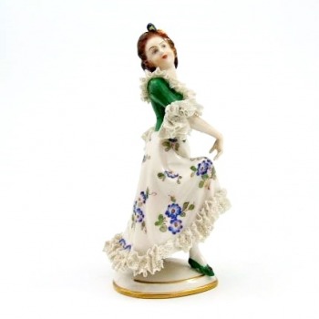 SPRZEDANA Volkstedt figurka damy w koronkach