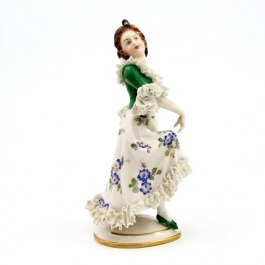 SPRZEDANA Volkstedt figurka damy w koronkach