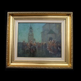 Obraz "Scena rodzajowa" w stylu Erno Erba ok. 1920 r.