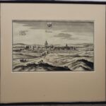 Grafika "Dramburg - Drawsko Pomorskie" sztych Meriana z 1652 r.