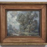 BRONISŁAW JAMONNT(1886-1957) PEJZAŻ Z PAŁACEM 1936 R