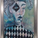 MARTA ZYGMUNT "ŁZA ARLEKINA (ARLEKIN I CYRKOWCY)" OBRAZ OLEJ PŁÓTNO