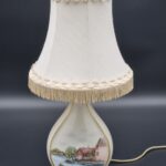 Lampa porcelanowa ręcznie malowana Alboth&Kaiser lata 60-te XX w